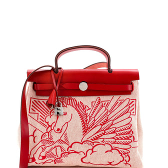 Hermes Herbag Zip Pegase Pop Toile and Leather 31