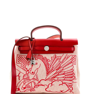 Hermes Herbag Zip Pegase Pop Toile and Leather 31