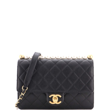 Chanel Chic Pearls Flap Bag Quilted Lambskin Small