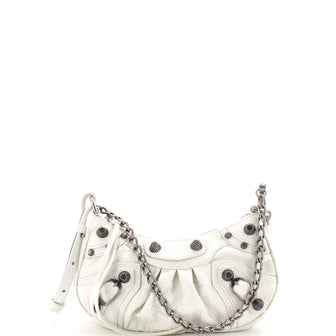 Balenciaga Le Cagole Giant Studs Chain Shoulder Bag Leather XS