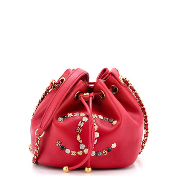 Chanel Lucky Charms CC Drawstring Bucket Bag Embellished Lambskin Mini