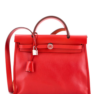 Hermes Herbag Zip Berline Vache Canvas and Leather 31