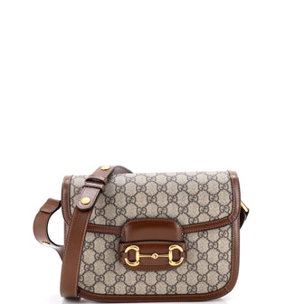Gucci Horsebit 1955 Shoulder Bag GG Coated Canvas with Leather Small