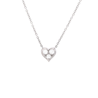 Tiffany & Co. Heart 3 Diamond Pendant Necklace Platinum with Diamonds