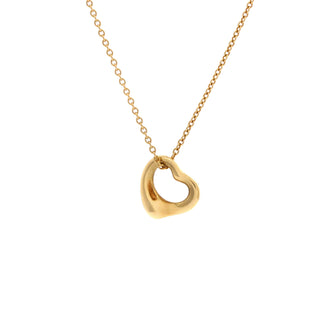 Tiffany & Co. Elsa Peretti Open Heart Pendant Necklace 18K Yellow Gold 11mm