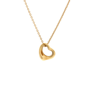 Tiffany & Co. Elsa Peretti Open Heart Pendant Necklace 18K Yellow Gold 11mm