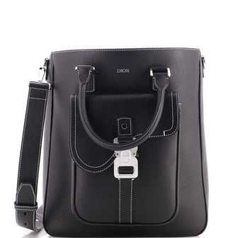 Christian Dior Saddle Buckle Tote Leather Tall