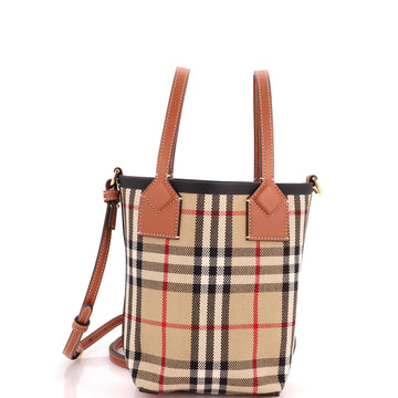 Burberry London Bucket Bag Vintage Check Canvas Mini