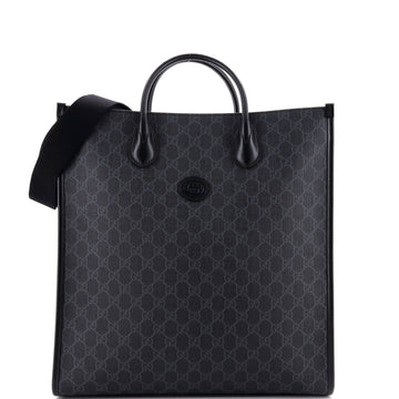 Gucci Vertical Structured Top Handle Open Tote GG Coated Canvas Medium