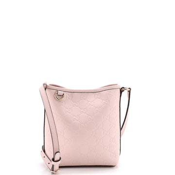 Gucci GG Emblem Bucket Bag GG Debossed Leather Nano