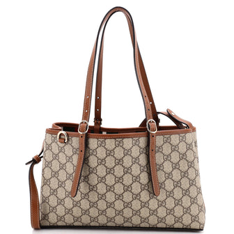 Gucci Emblem Tote GG Coated Canvas Small