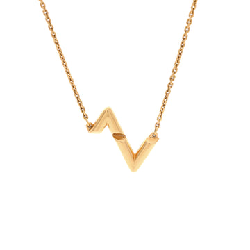 Louis Vuitton LV Volt Upside Down Pendant Necklace 18K Yellow Gold