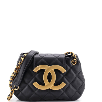 Chanel Giant CC Chain Compartment Messenger Bag Quilted Lambskin Small