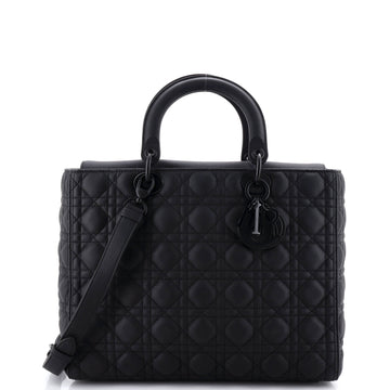 Christian Dior Ultra Matte Lady Dior Bag Cannage Quilt Calfskin Large