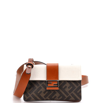 Fendi Baguette Convertible Pouch Canvas with Zucca Coated Canvas