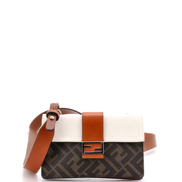 Fendi Baguette Convertible Pouch Canvas with Zucca Coated Canvas