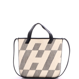 Hermes Cabas H en Biais Tote Canvas with Leather 27