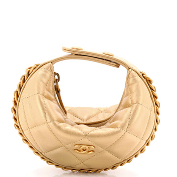 Chanel Chain Around Hobo Pouch Quilted Lambskin Extra Mini