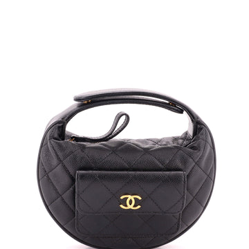 Chanel Polly Pocket Pouch Hobo Quilted Caviar Mini