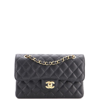 Chanel Classic Double Flap Bag Quilted Caviar Small