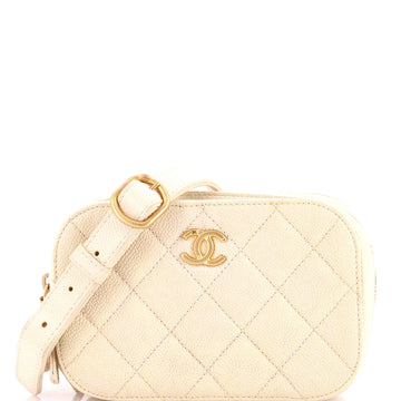 Chanel Zip Around Belt Bag Quilted Caviar