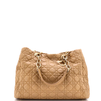 Christian Dior Soft Chain Tote Cannage Quilt Lambskin Large