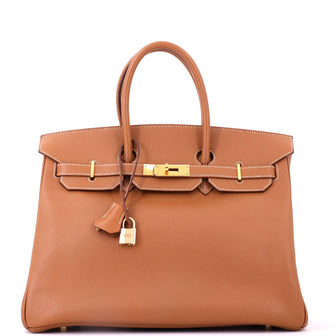 Hermes Birkin Handbag Gold Epsom with Gold Hardware 35