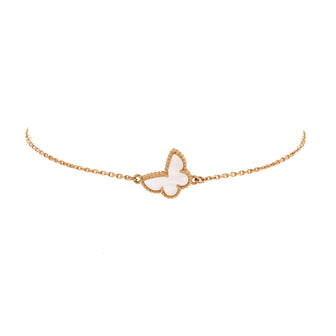 Van Cleef & Arpels Sweet Alhambra Butterfly Bracelet 18K Yellow Gold and Mother of Pearl