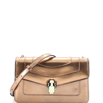 Bvlgari Serpenti Forever Shoulder Bag Metallic Leather Small