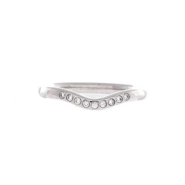 Tiffany & Co. Elsa Peretti Curved Wedding Band Ring Platinum with Diamonds