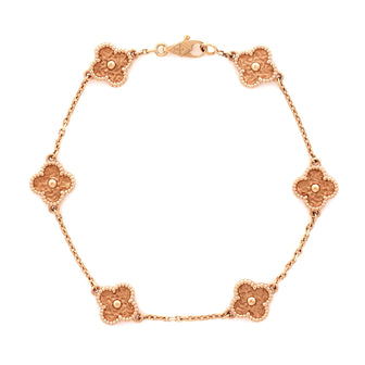 Van Cleef & Arpels Sweet Alhambra 6 Motifs Bracelet 18K Rose Gold