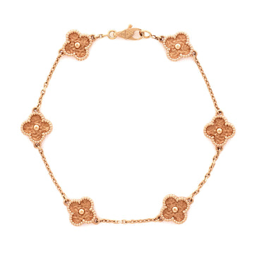 Van Cleef & Arpels Sweet Alhambra 6 Motifs Bracelet 18K Rose Gold