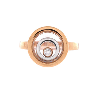 Chopard Happy Spirit Ring 18K Rose Gold with 18K White Gold and 1 Floating Diamond