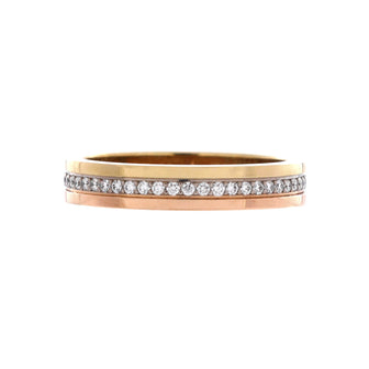 Cartier Vendome Louis Cartier Wedding Band Ring 18K Tricolor Gold with Diamonds