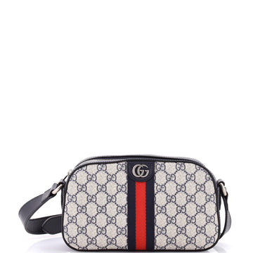 Gucci Ophidia Camera Shoulder Bag GG Coated Canvas with Leather Small