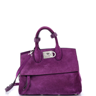 Salvatore Ferragamo Studio Satchel Suede Small