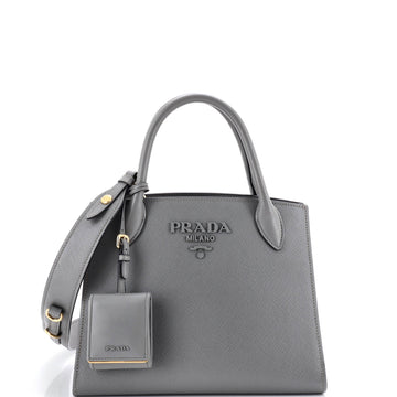 Prada Monochrome Tote Saffiano with City Calf Small