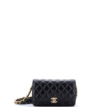 Chanel Lacquered Metal CC Wallet on Chain Quilted Lambskin