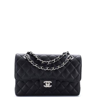Chanel Classic Double Flap Bag Quilted Caviar Small