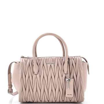 Miu Miu Convertible Zip Tote Matelasse Leather Small