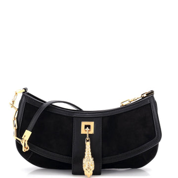 Gucci Tiger Head Chain Clutch Suede with Leather Small