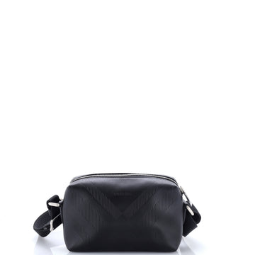 Burberry Zip Crossbody Bag Check Embossed Leather Mini