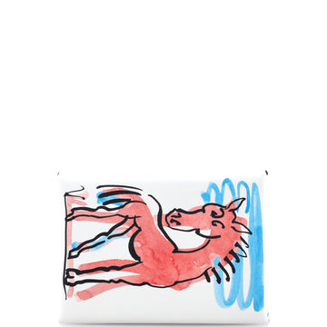 Hermes Calvi Duo Card Holder Printed Leather