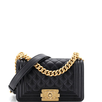 Chanel Boy Flap Bag Quilted Caviar Small