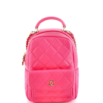 Chanel Classic CC Chain Pocket Backpack Quilted Caviar Mini