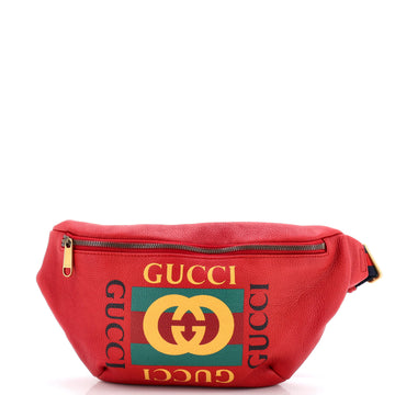 Gucci Logo Belt Bag Printed Leather Medium