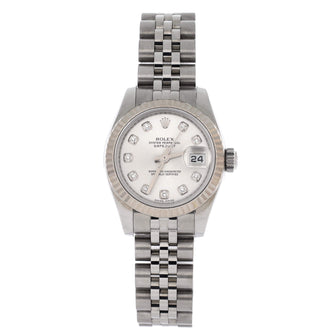 Rolex Oyster Perpetual Datejust Automatic Watch Stainless Steel and White Gold with Diamond Markers 26