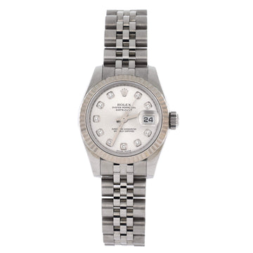 Rolex Oyster Perpetual Datejust Automatic Watch Stainless Steel and White Gold with Diamond Markers 26