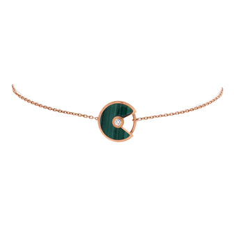 Cartier Amulette de Cartier Bracelet 18K Rose Gold with Diamond and Malachite XS