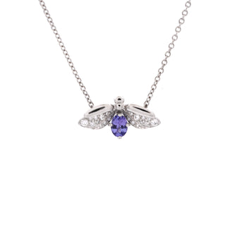 Tiffany & Co. Paper Flowers Firefly Pendant Necklace Platinum with Diamonds and Tanzanite